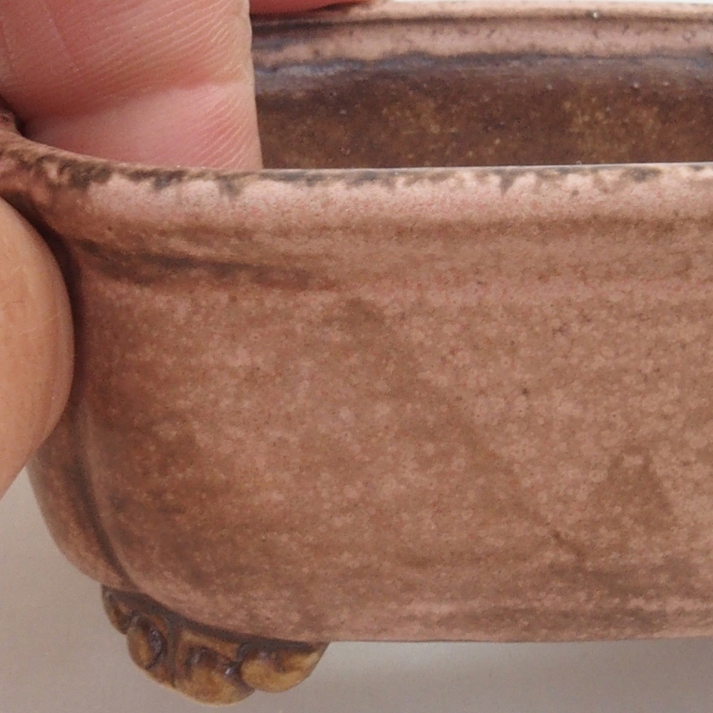 Ceramic bonsai bowl 7,5 x 7,5 x 3,5 cm, color pink