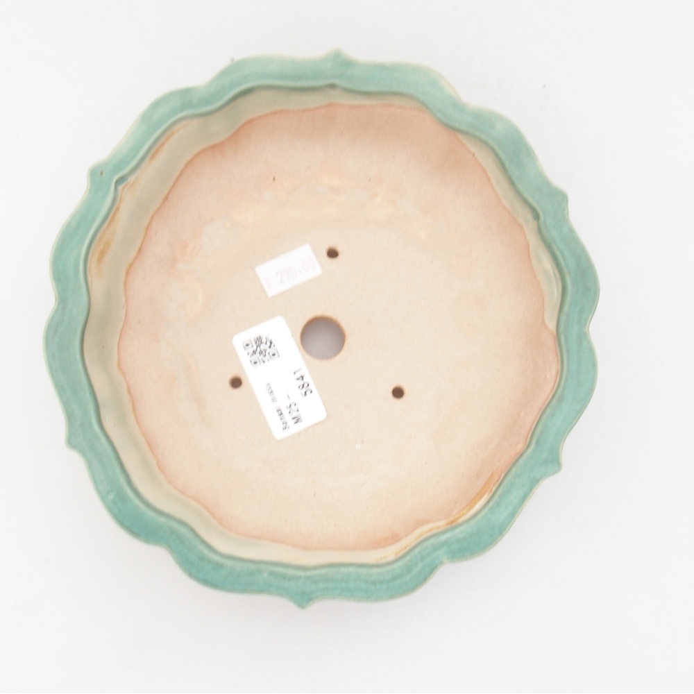 Ceramic bonsai bowl 18 x 18 x 5 cm, color green