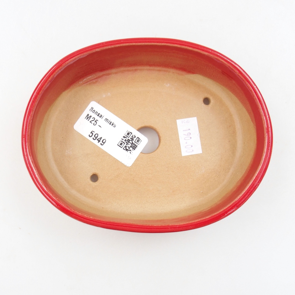 Ceramic bonsai bowl 13 x 10 x 4 cm, color red
