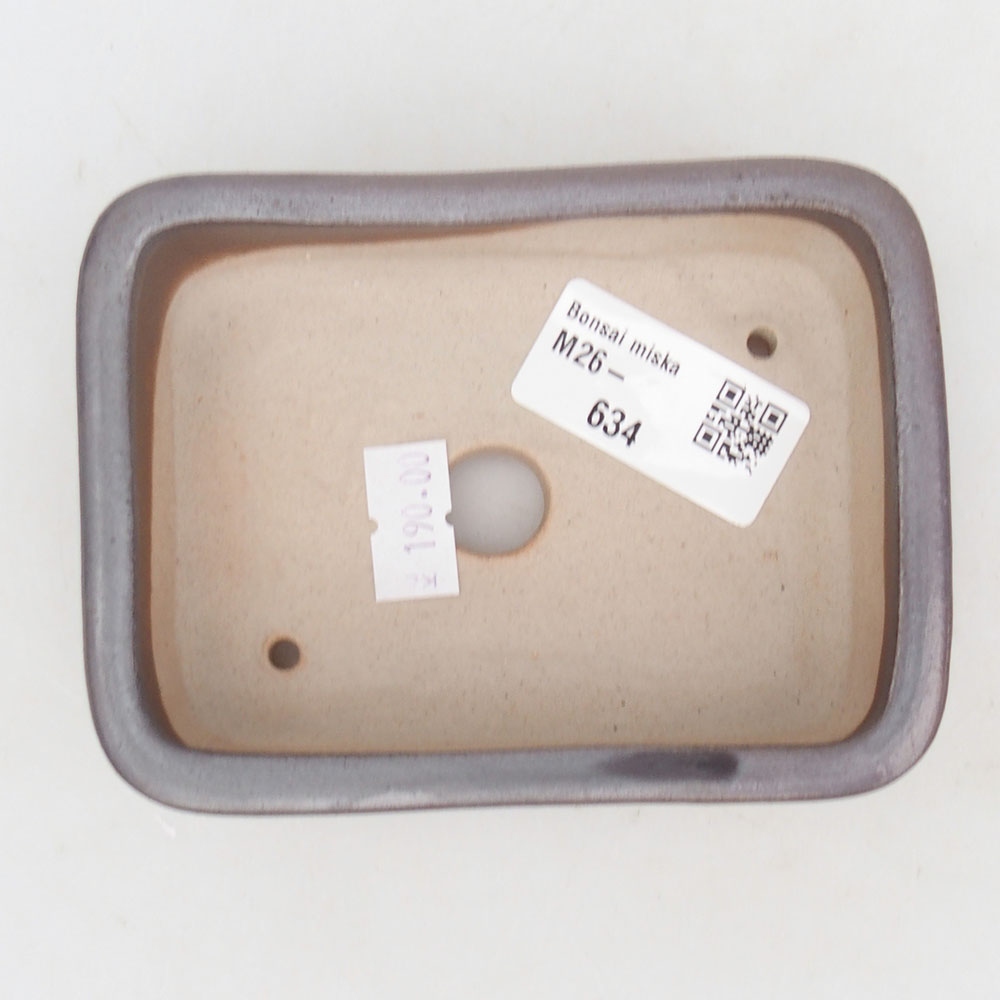 Ceramic bonsai bowl 11,5 x 8,5 x 3 cm, metal colour