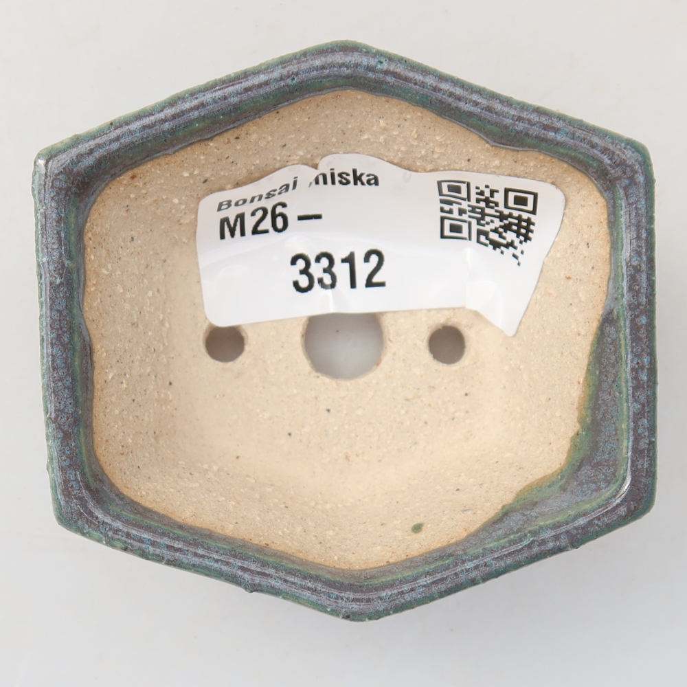 Ceramic bonsai pot, 6 x 5.5 x 2.5 cm, gray