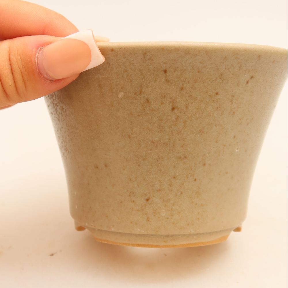 Ceramic bonsai pot, 11 x 11 x 7 cm, gray