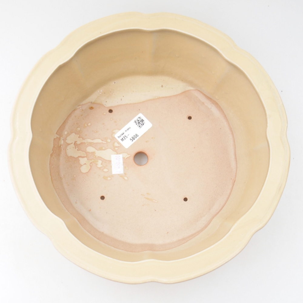 Ceramic bonsai bowl 26 x 26 x 8,5 cm, color beige