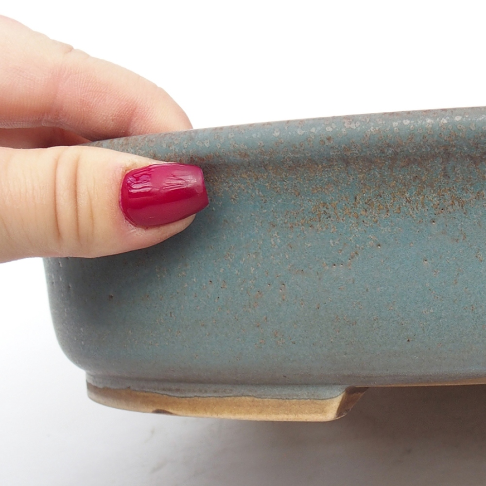 Ceramic bonsai bowl 26,5 x 23,5 x 5,5 cm, color blue