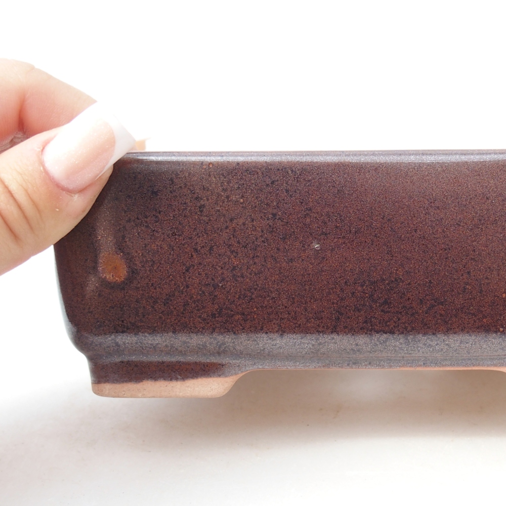 Ceramic bonsai bowl 14,5 x 11 x 5,5 cm, brown