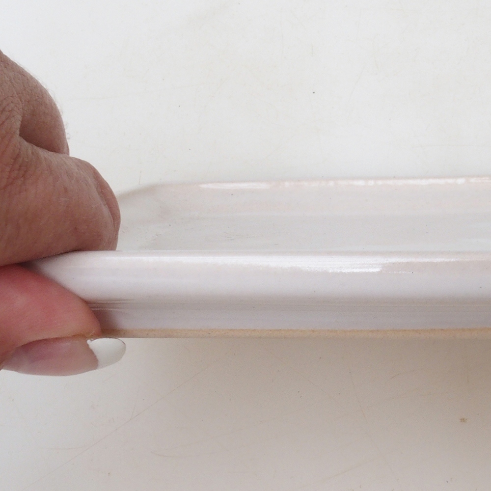 Bonsai bowl rectangle 19.5 x 14 x 1.5 cm - white