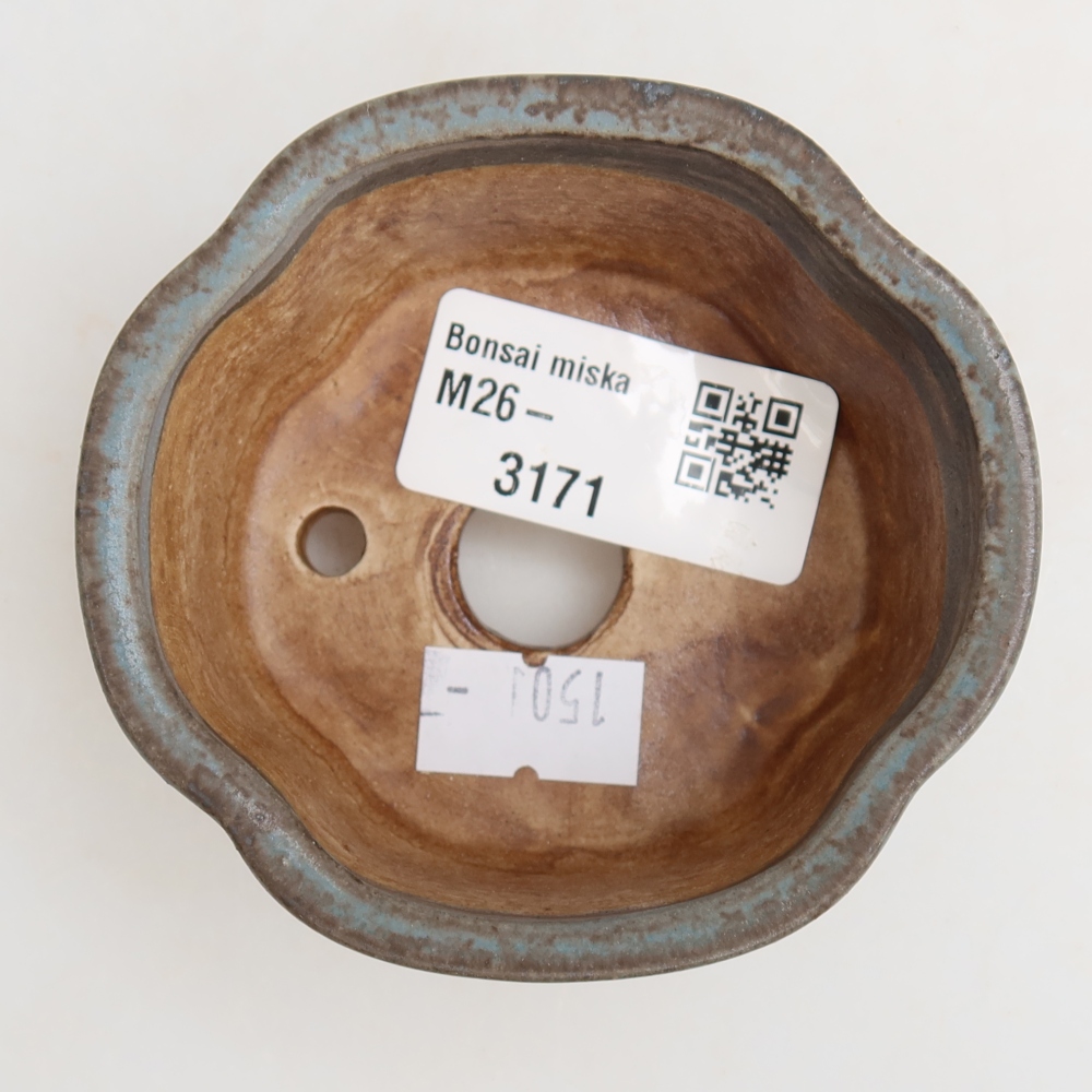 Ceramic bonsai pot, 8 x 7.5 x 3.5 cm, blue
