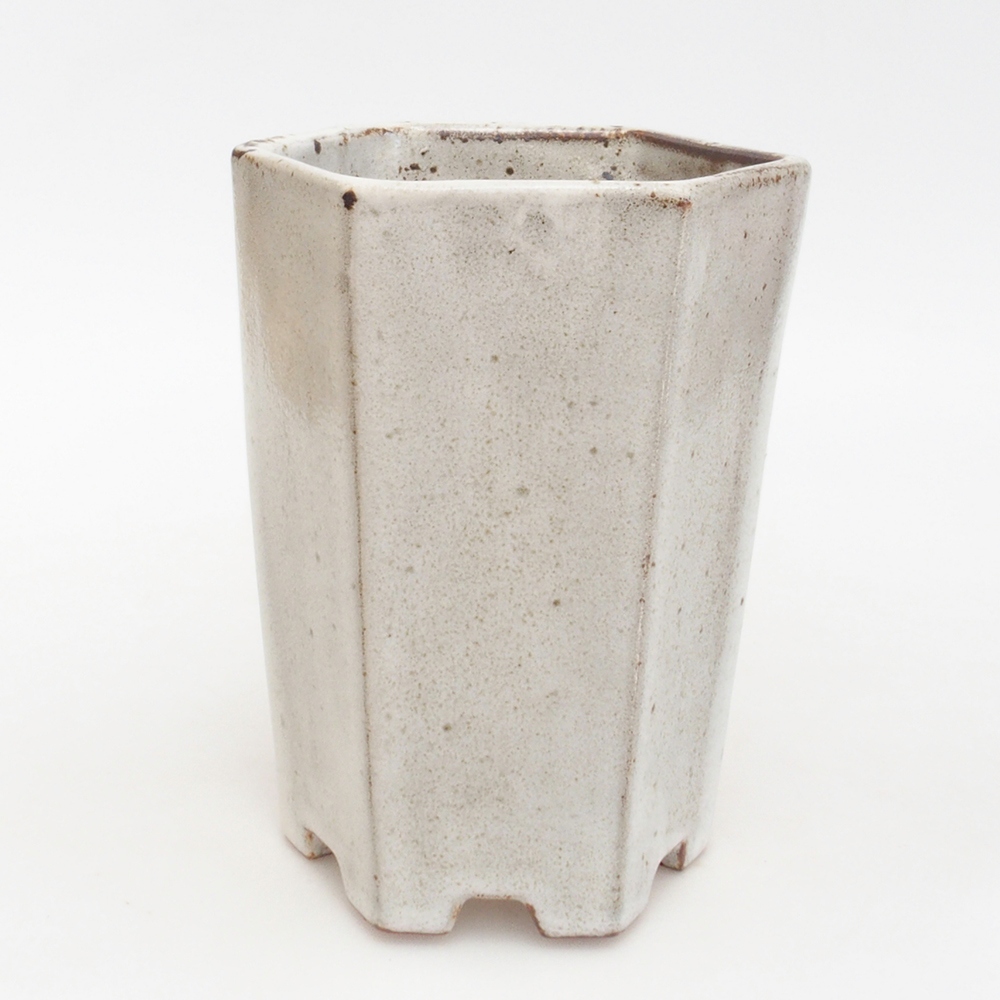 Ceramic bonsai bowl 12,5 x 11,5 x 16,5 cm, color white