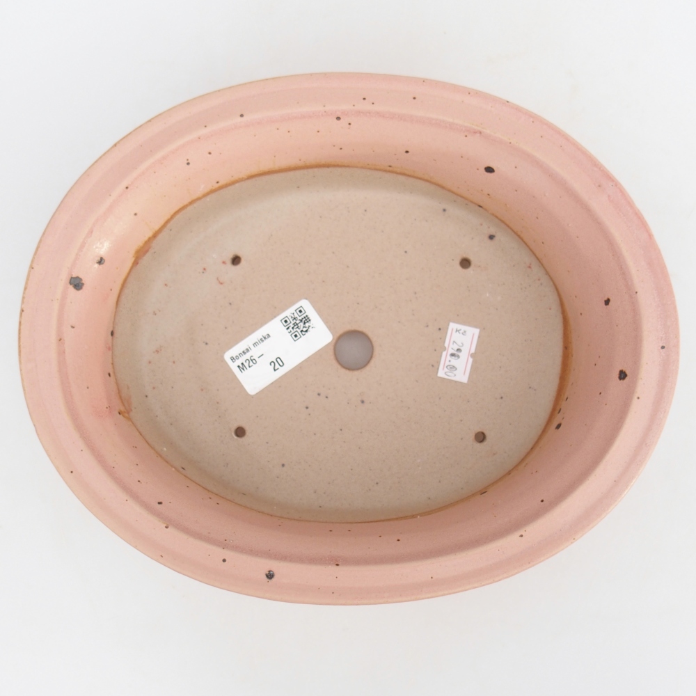 Ceramic bonsai bowl 22,5 x 18,5 x 7 cm, pink