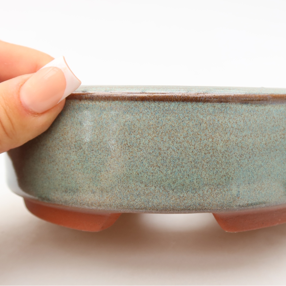 Ceramic bonsai bowl 15 x 15 x 5 cm, green
