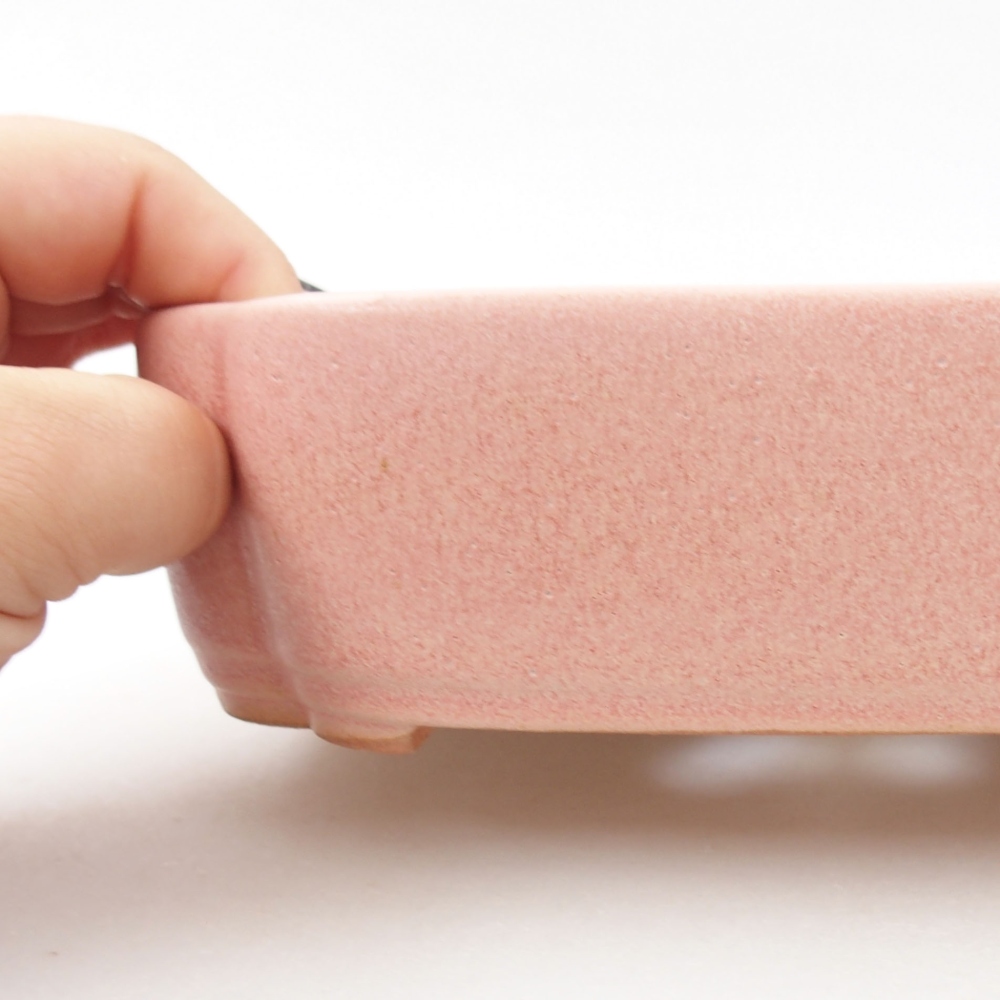 Ceramic bonsai bowl 18,5 x 13,5 x 5 cm, color pink