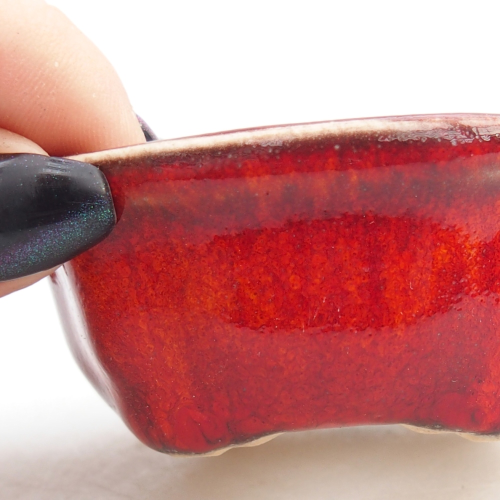 Mini bonsai bowl 6,5 x 6,5 x 3 cm, colour red