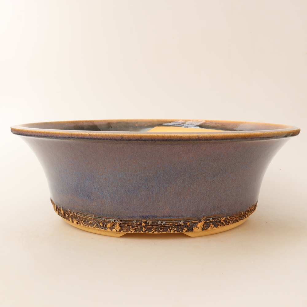 Ceramic bonsai pot, 29.5 x 29.5 x 9.5 cm, blue