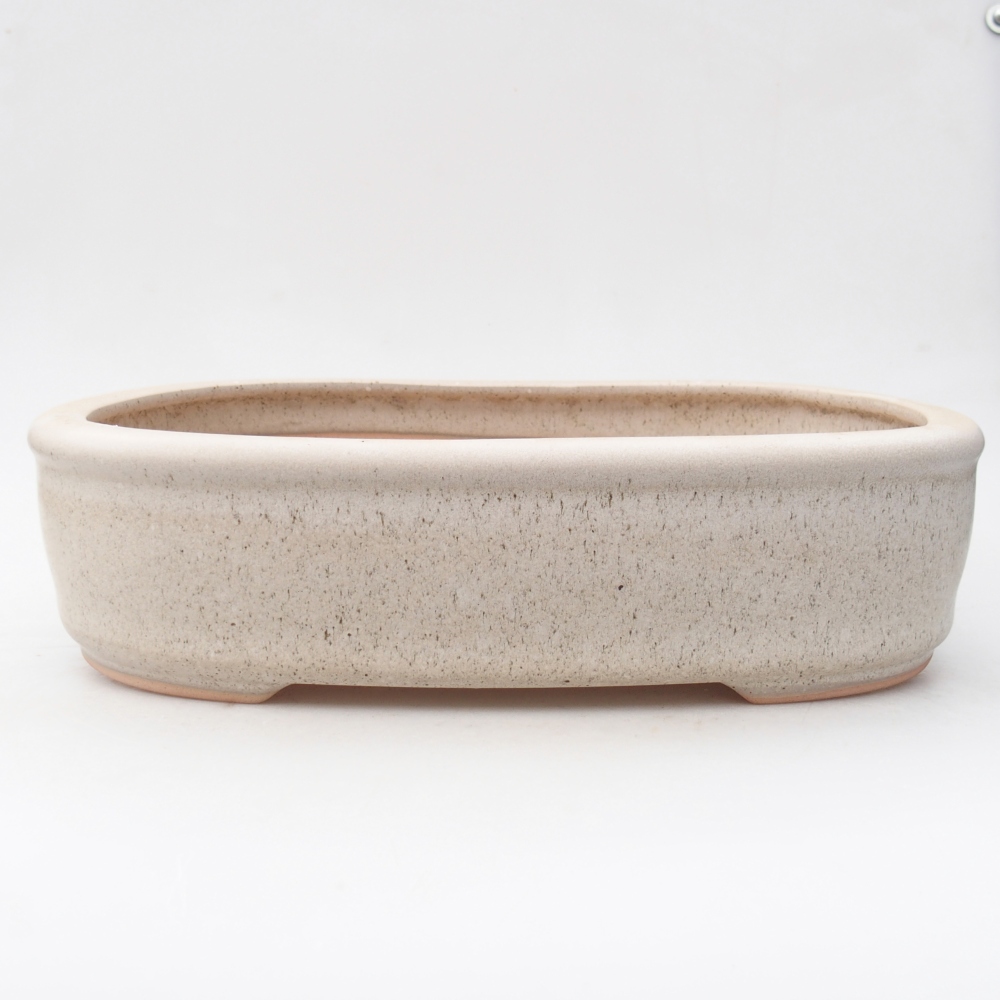 Ceramic bonsai bowl 32 x 25 x 7,5 cm, colour beige