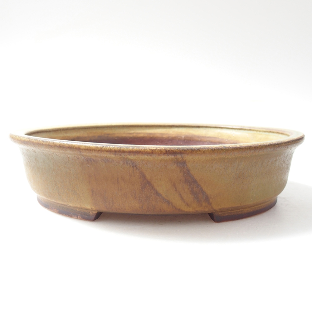 Ceramic bonsai bowl  21 x 19 x 5  cm, color  green
