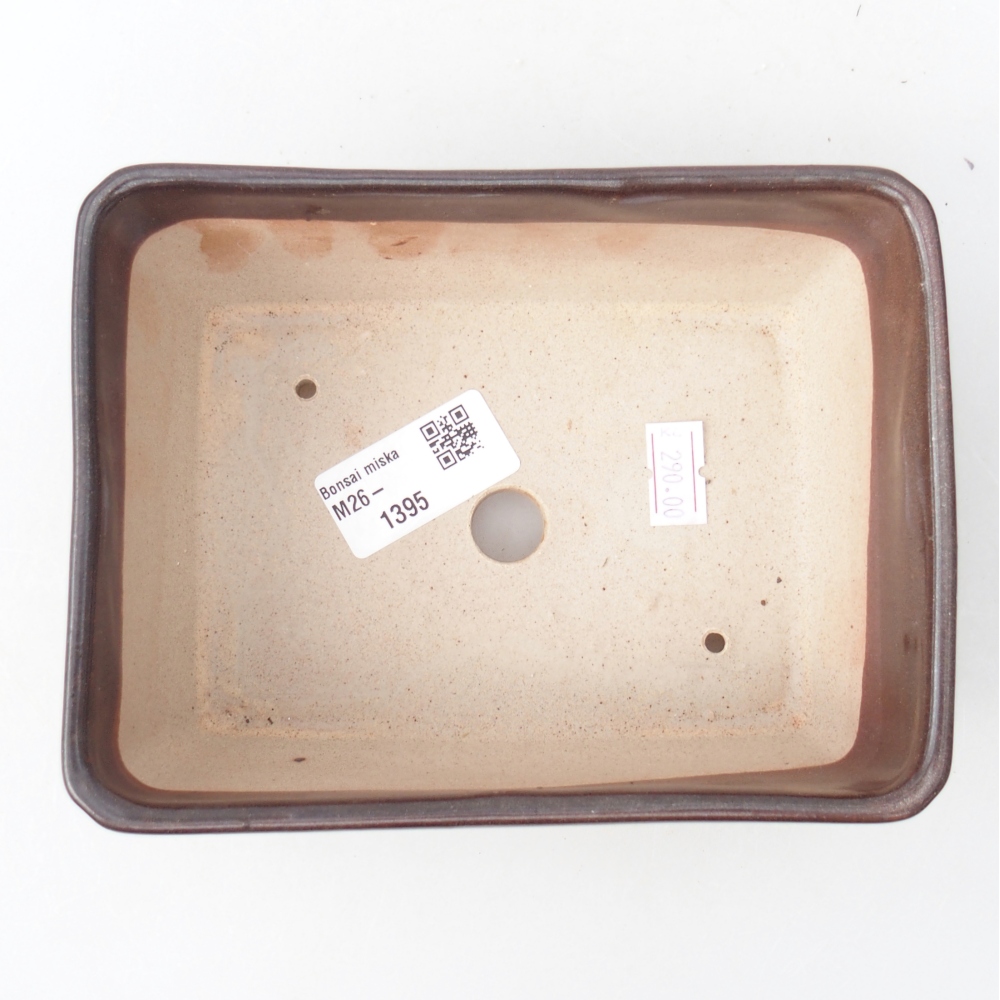 Ceramic bonsai bowl 15,5 x 11,5 x 6 cm, brown