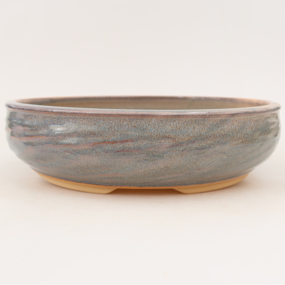 Ceramic bonsai pot, 27 x 27 x 7 cm, blue