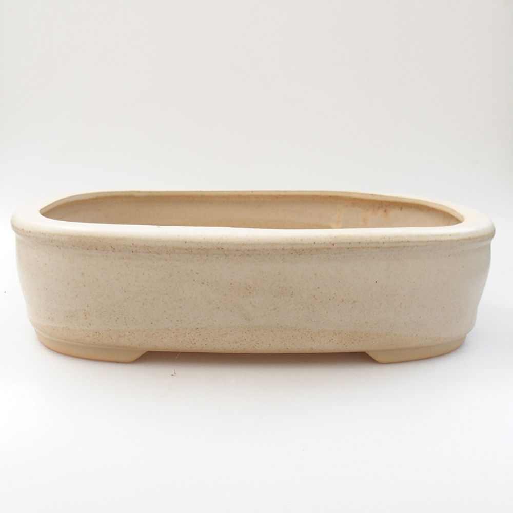 Ceramic bonsai bowl 31,5 x 26 x 8 cm, color beige