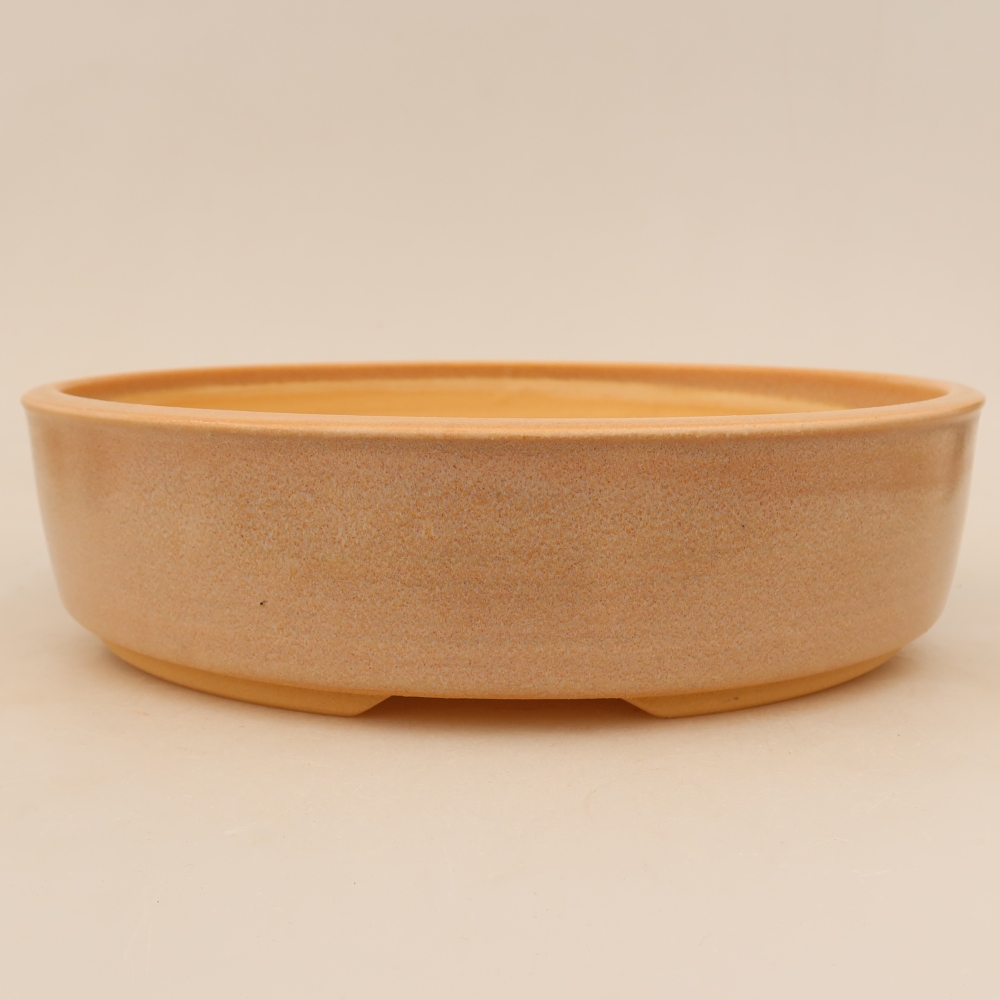 Ceramic bonsai pot, 26 x 26 x 6.5 cm, beige