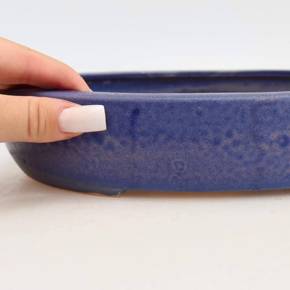 Ceramic bonsai pot, 27 x 21 x 5.5 cm, blue