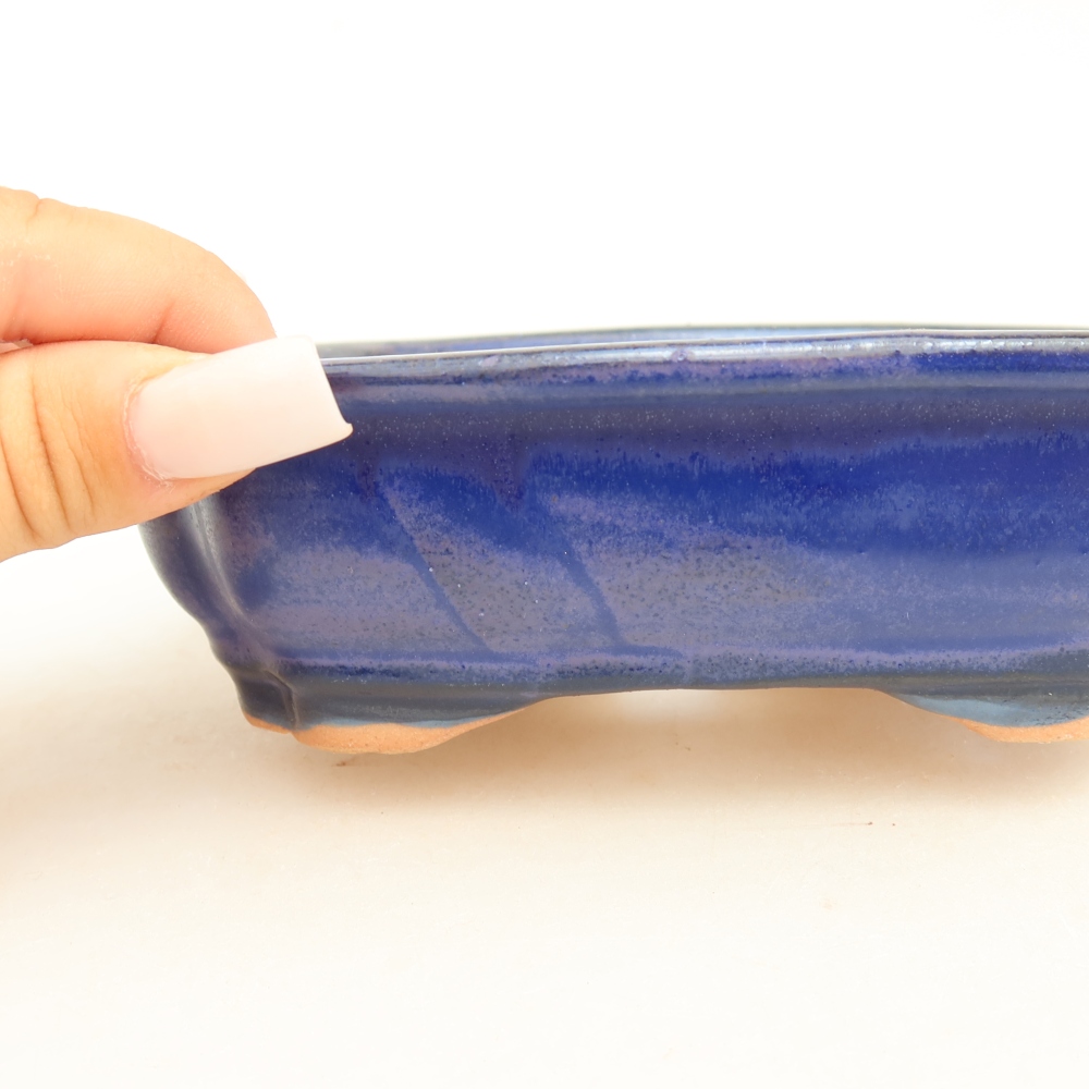 Ceramic bonsai bowl 15,5 x 12 x 4,5 cm, colour blue