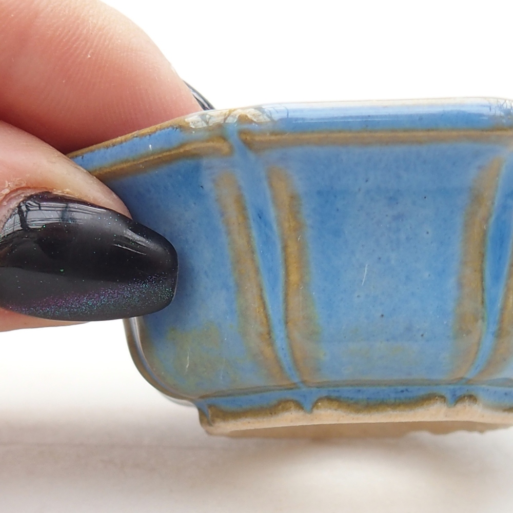 Mini bonsai bowl 6 x 6 x 2,5 cm, colour blue