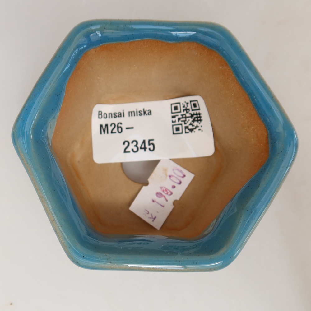 Ceramic bonsai pot, 7.5 x 7 x 4 cm, blue