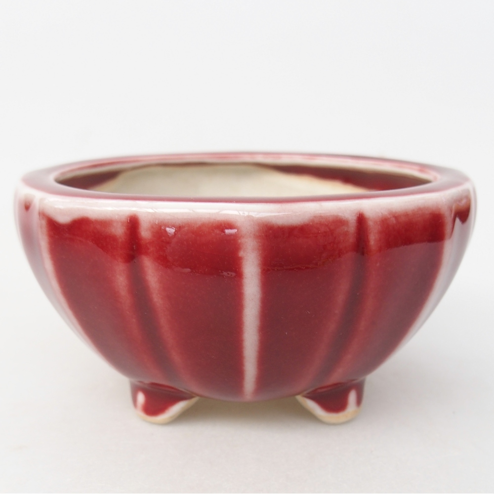 Ceramic bonsai bowl 11 x 11 x 5,5 cm, colour red