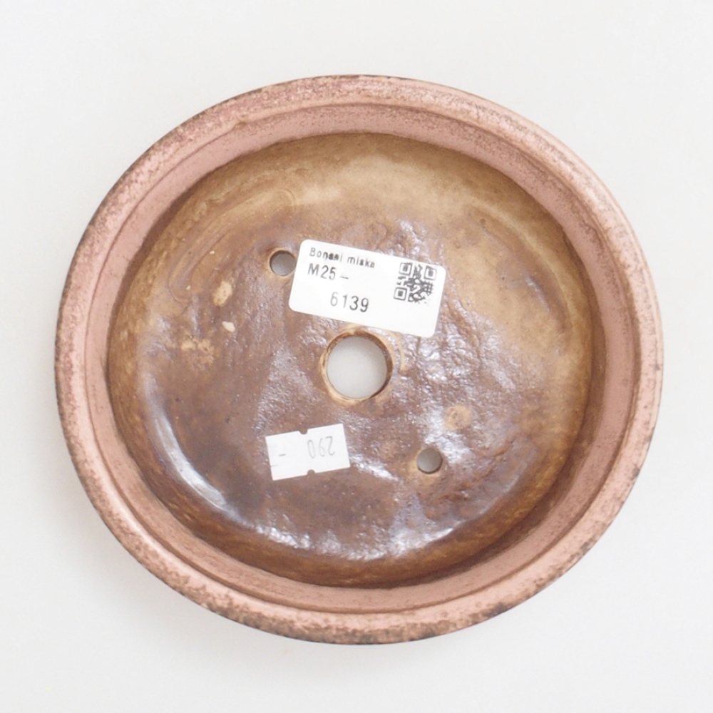 Ceramic bonsai bowl 15 x 14 x 4 cm, color pink