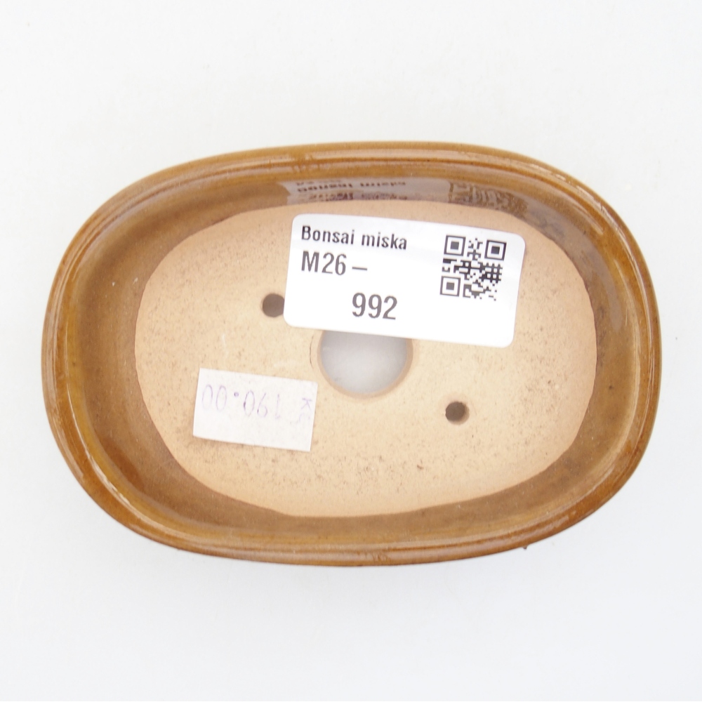 Ceramic bonsai bowl 9 x 6,5 x 2,5 cm, brown
