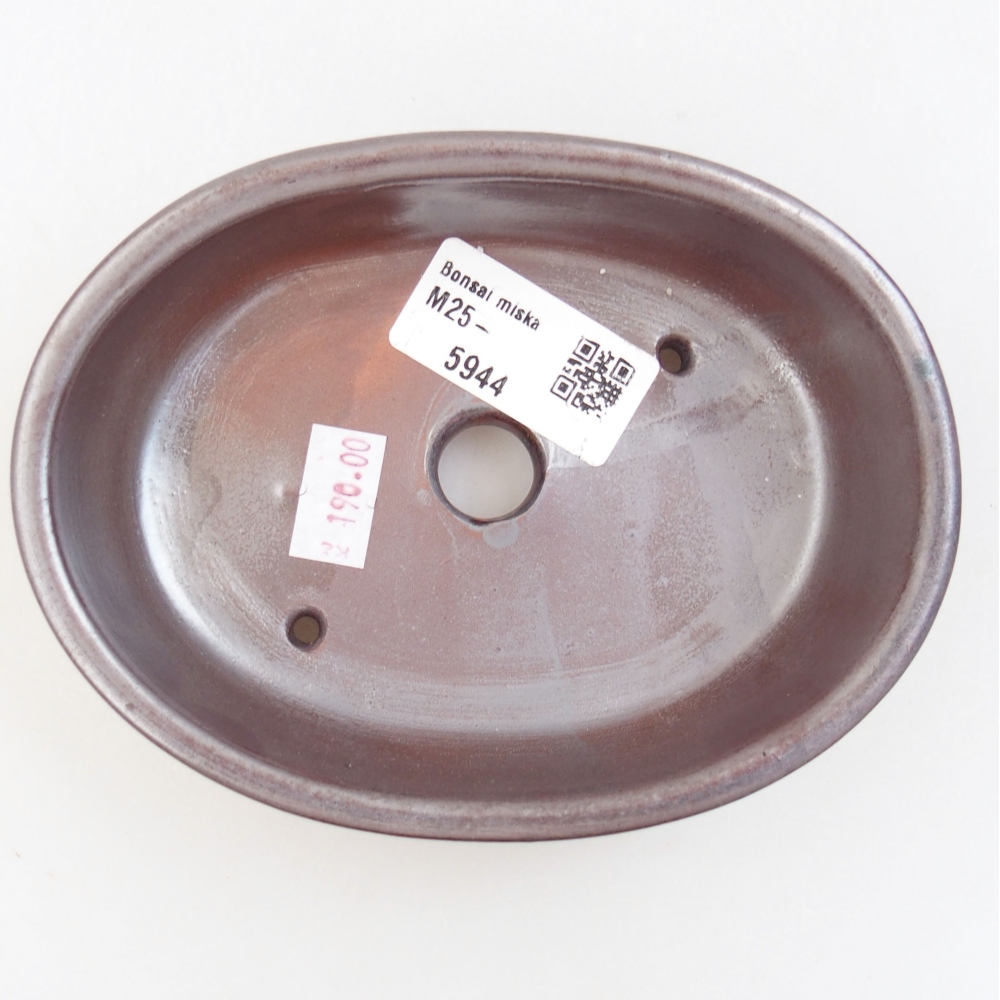 Ceramic bonsai bowl 13,5 x 10 x 4 cm, color brown