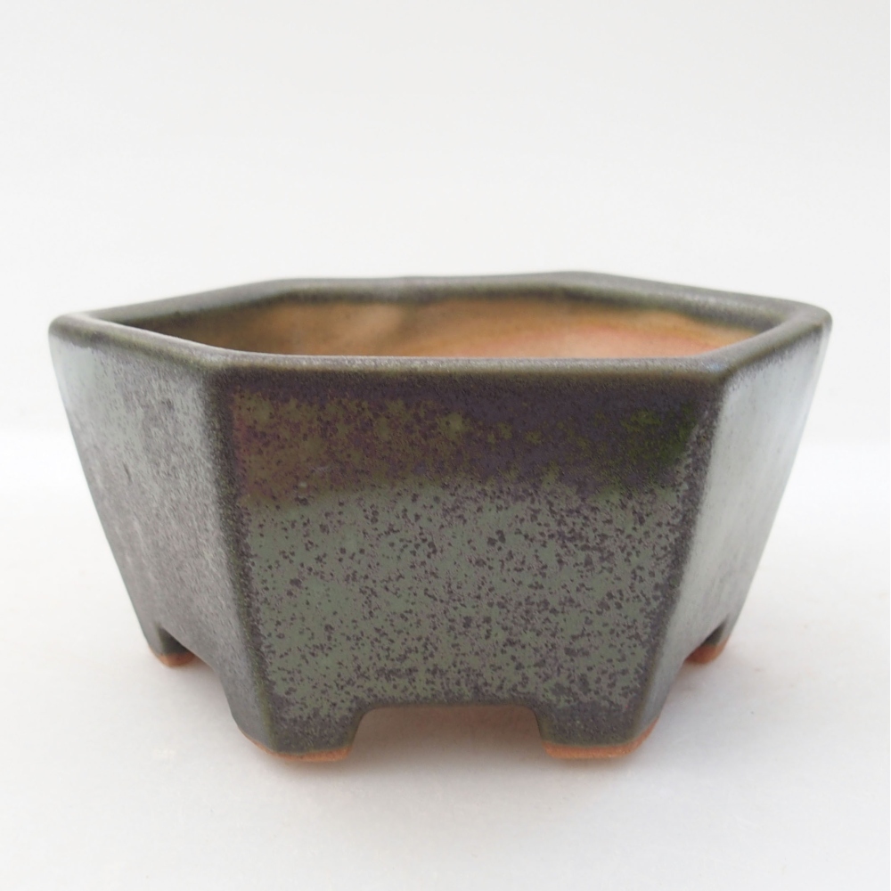 Ceramic bonsai bowl 10 x 9 x 5 cm, color green