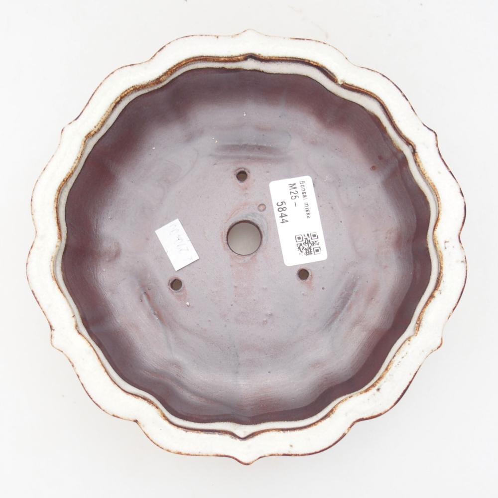 Ceramic bonsai bowl 18 x 18 x 5 cm, color white