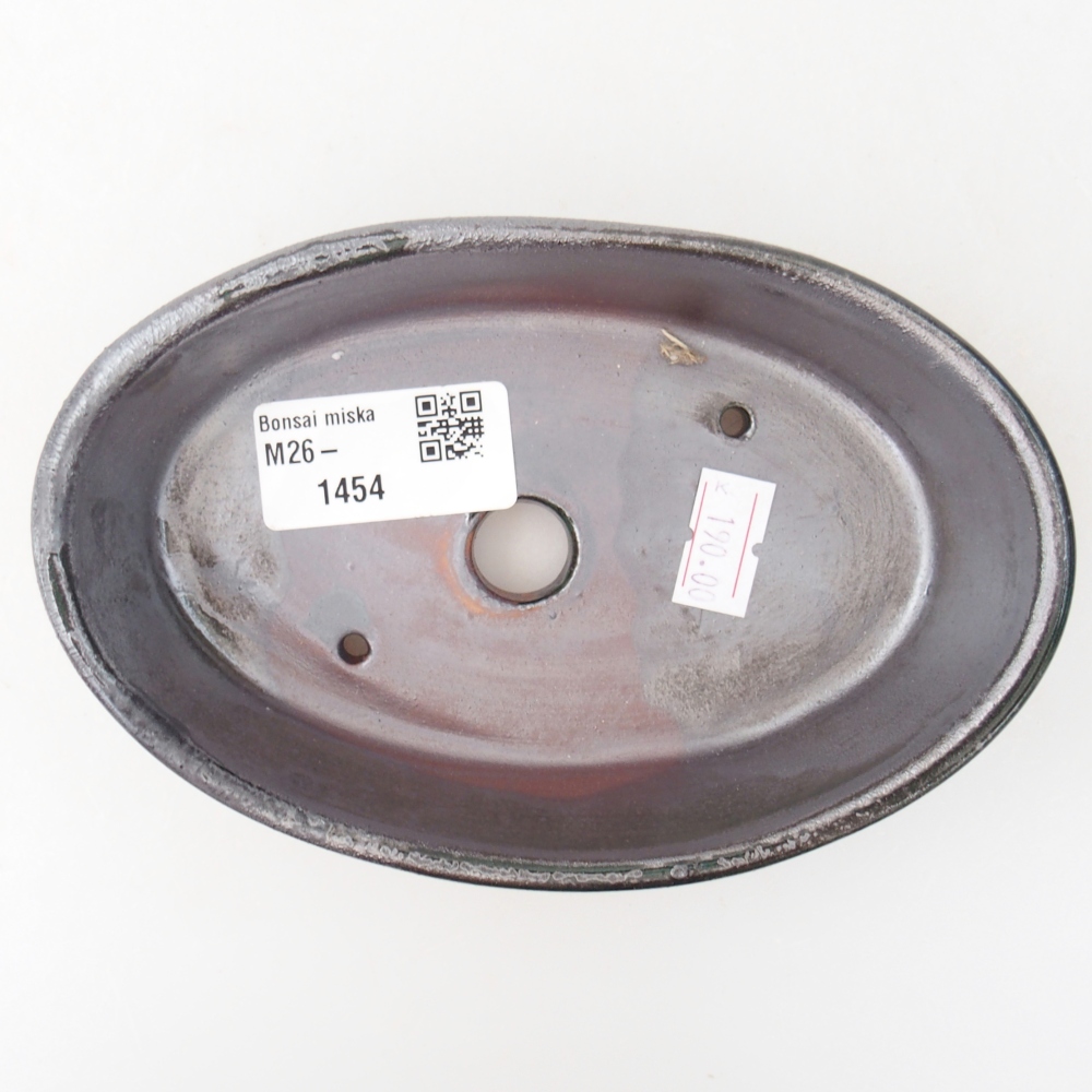 Ceramic bonsai bowl 15 x 9,5 x 4 cm, metal colour