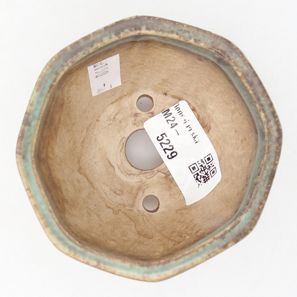 Ceramic bonsai bowl 8,5 x 8,5 x 6 cm, color green