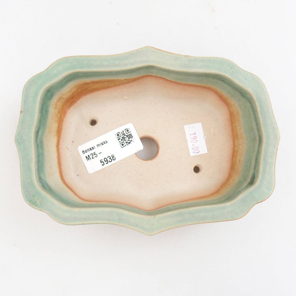 Ceramic bonsai bowl 15,5 x 11 x 4,5 cm, color green