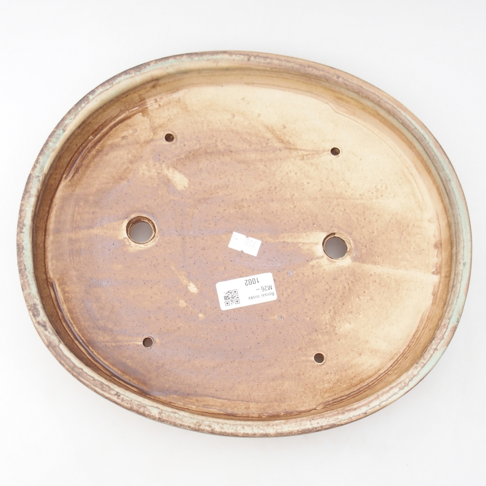 Ceramic bonsai bowl 31 x 27 x 4 cm, green