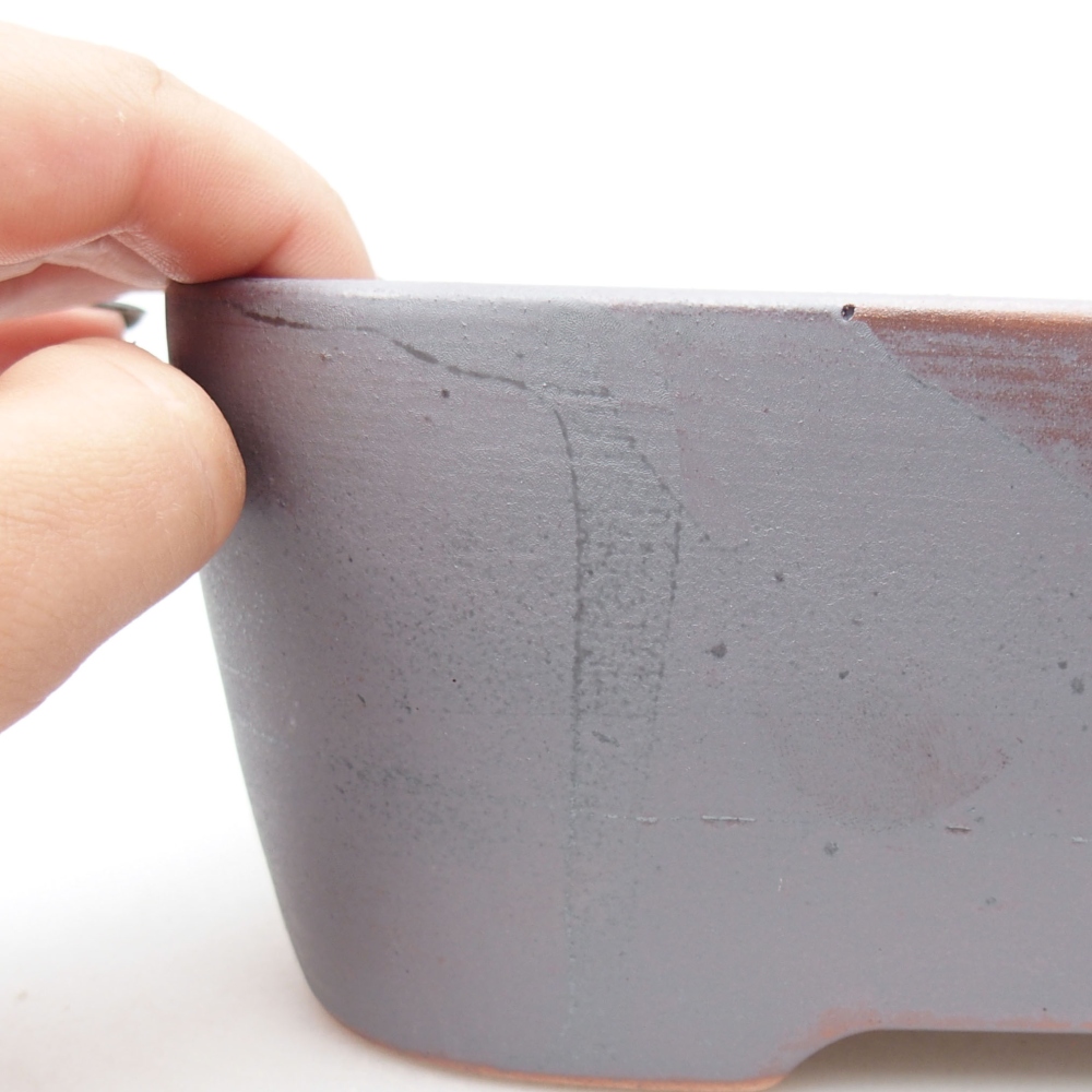 Ceramic bonsai bowl 23 x 18 x 7,5 cm, color metallic
