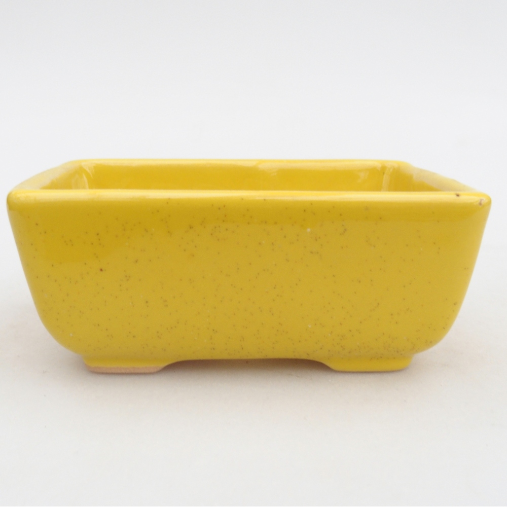 Ceramic bonsai bowl 10,5 x 7,5 x 4,5 cm, yellow