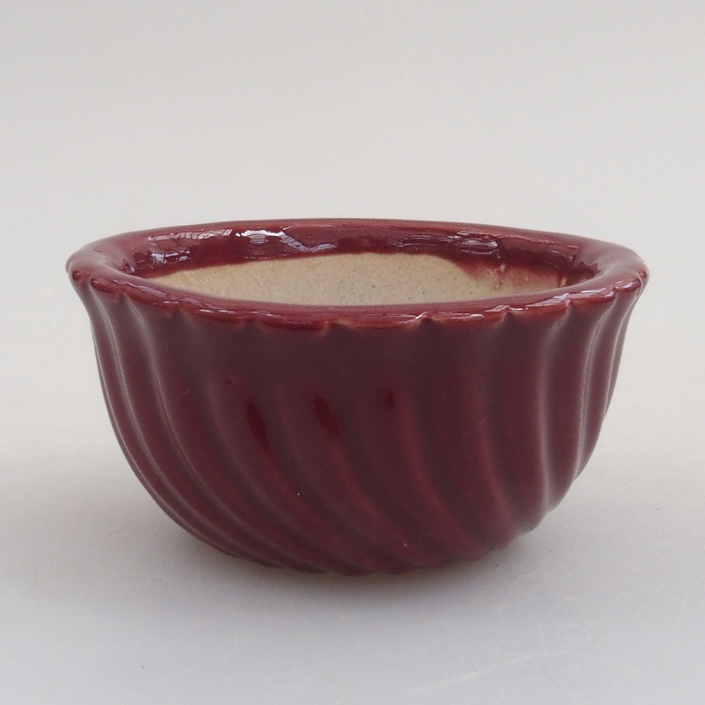 Mini bonsai bowl 5 x 5 x 2,5 cm, color burgundy