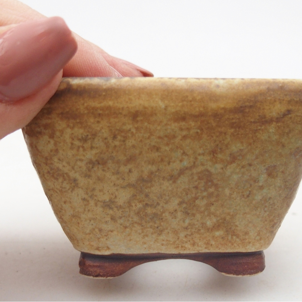 Ceramic bonsai bowl 6 x 6 x 4 cm, green