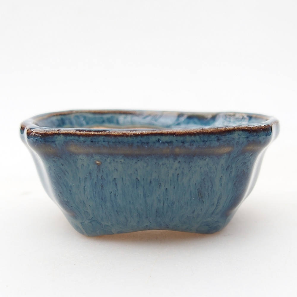 Mini bonsai bowl 6,5 x 6,5 x 2,5 cm, colour blue