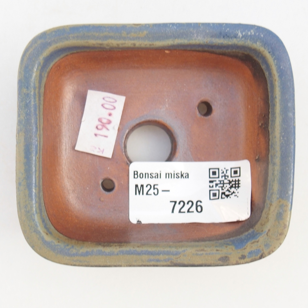 Ceramic bonsai bowl 14,5 x 10,5 x 4,5 cm, colour blue