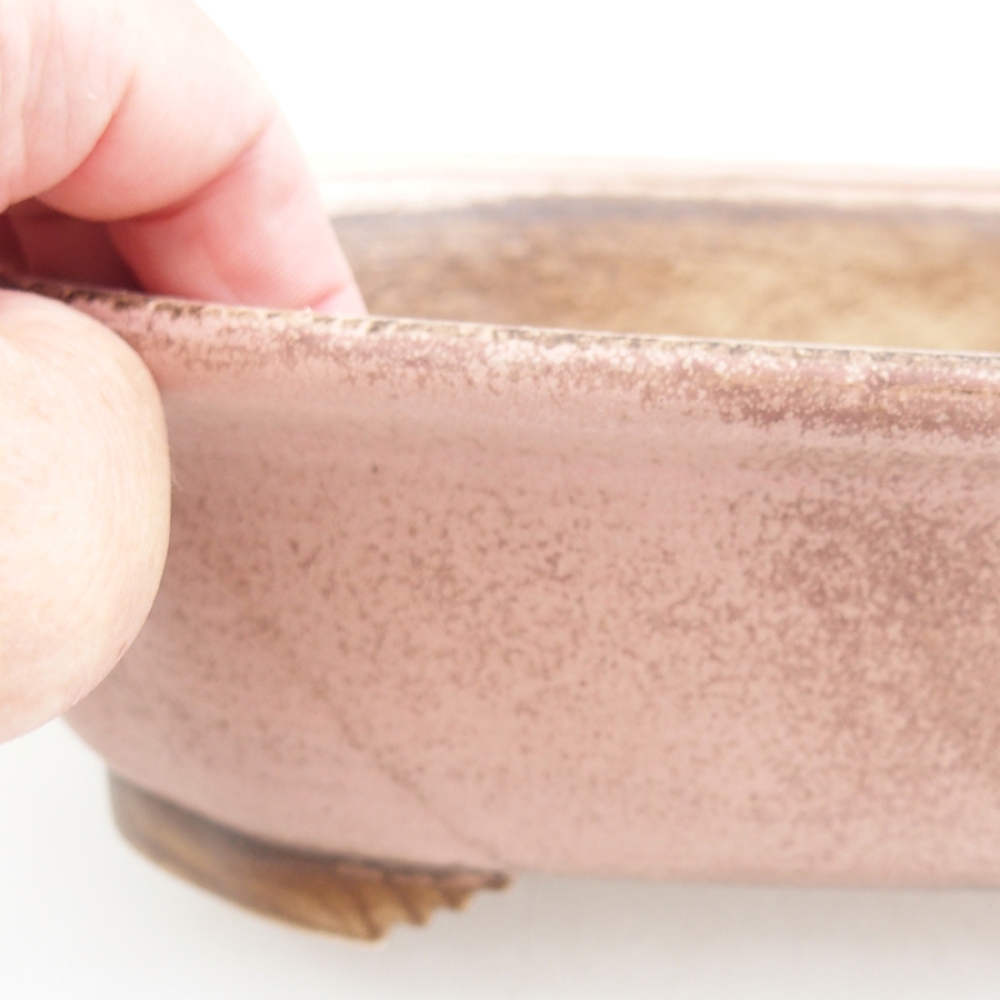 Ceramic bonsai bowl 25 x 20,5 x 7 cm, pink