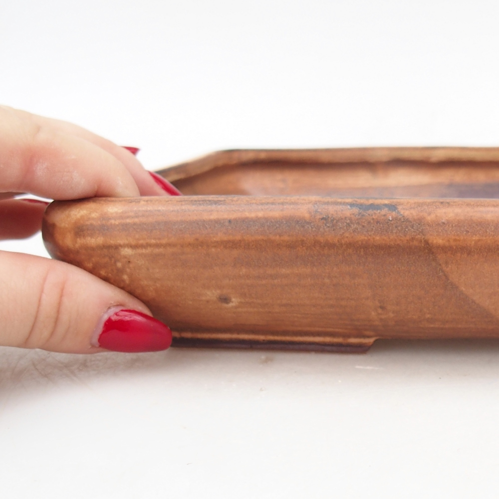 Ceramic bonsai bowl 24 x 17,5 x 4 cm, pink