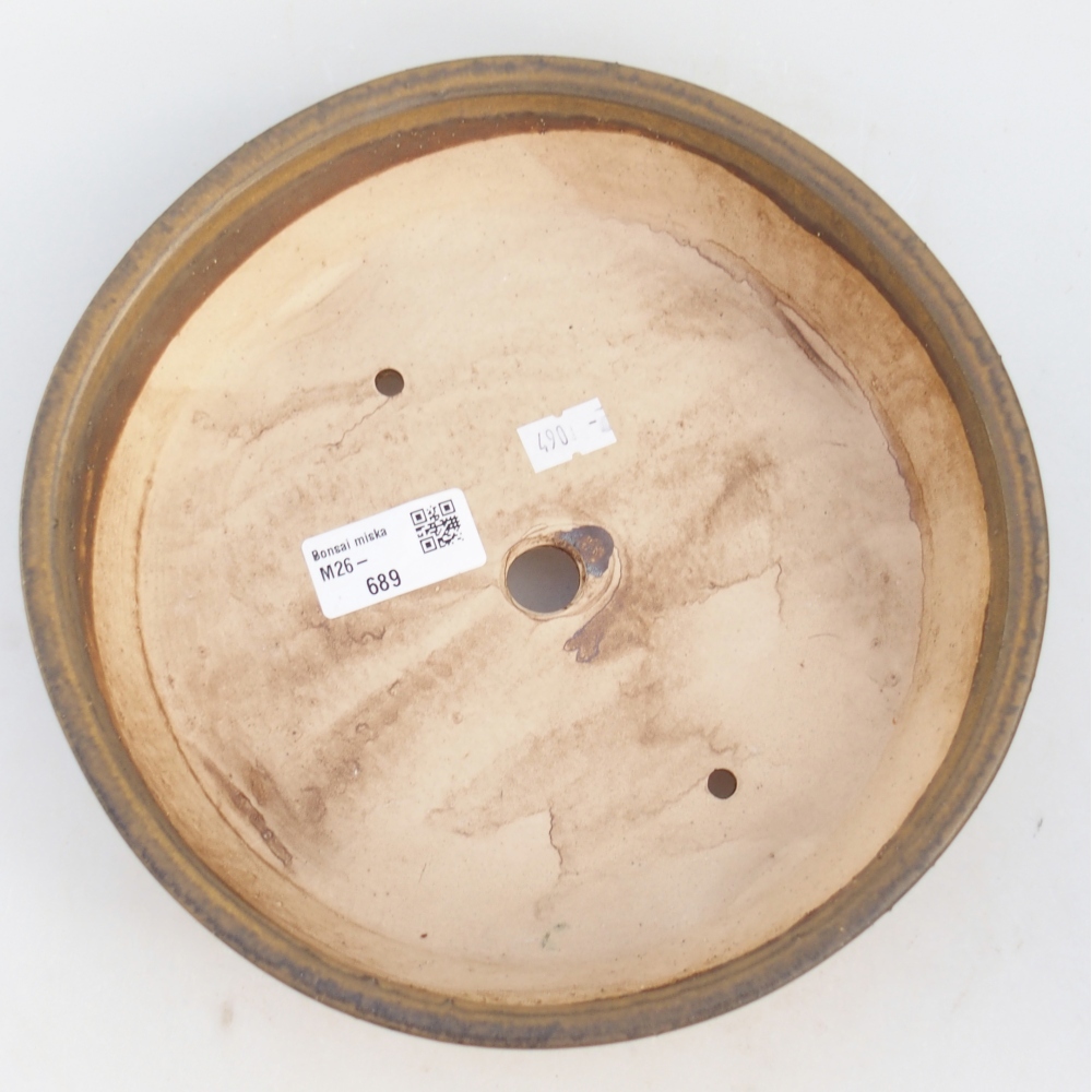 Ceramic bonsai bowl 21,5 x 21,5 x 6 cm, brown