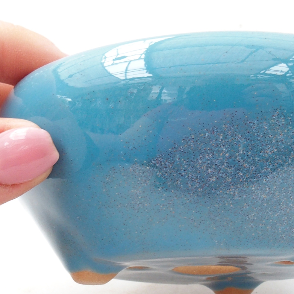 Ceramic bonsai bowl 11 x 11 x 5 cm, color blue