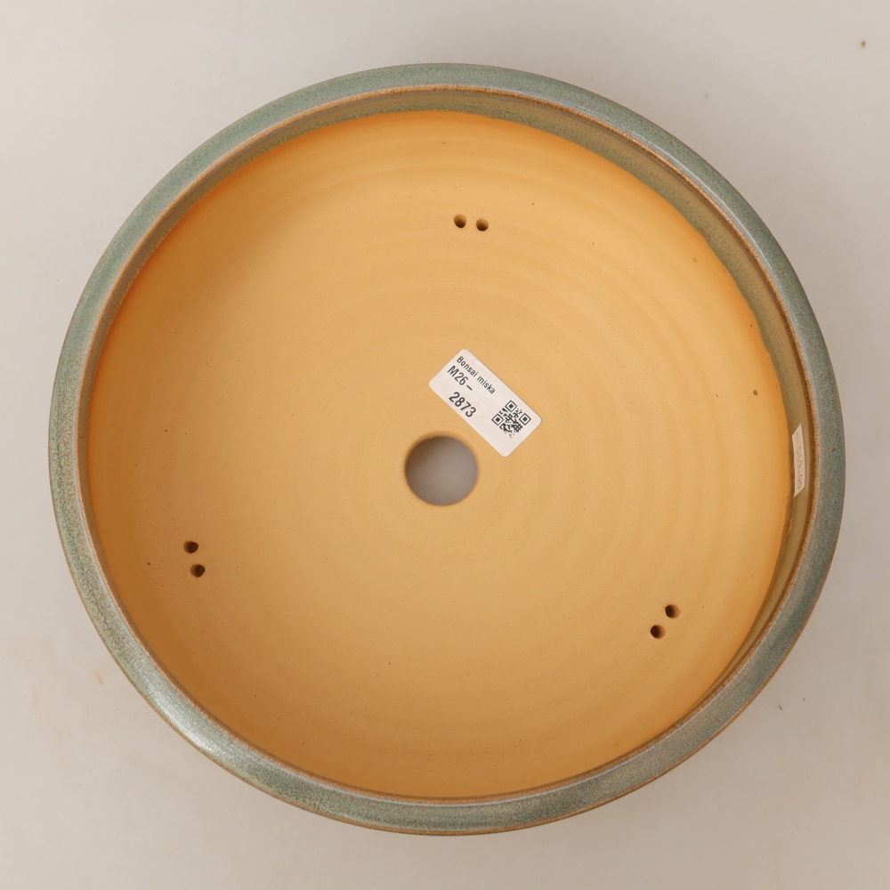 Ceramic bonsai pot, 25 x 25 x 8 cm, green