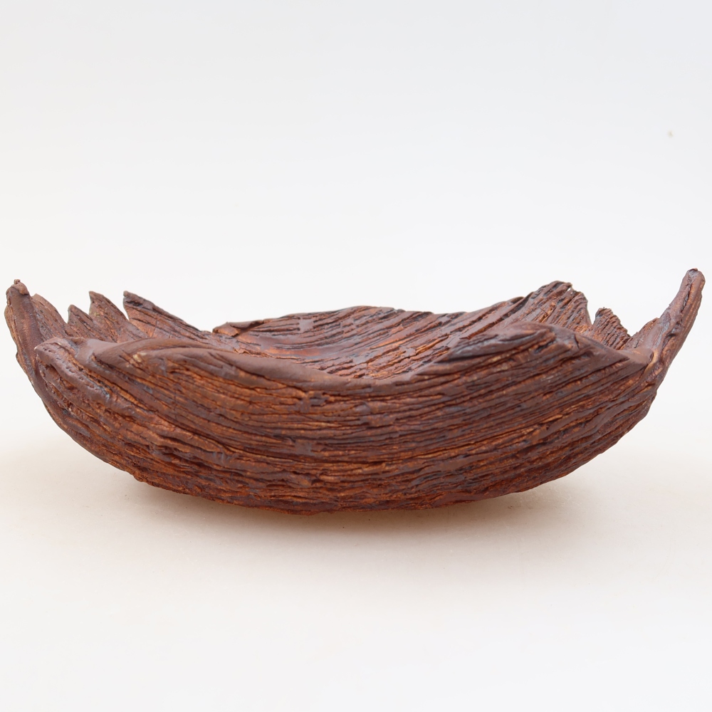 Ceramic Shell  20 x 17 x 7.5 cm, brown