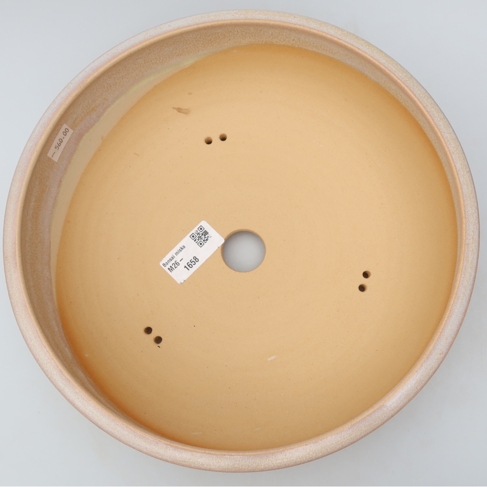 Ceramic bonsai pot, 25.5 x 25.5 x 8 cm, beige